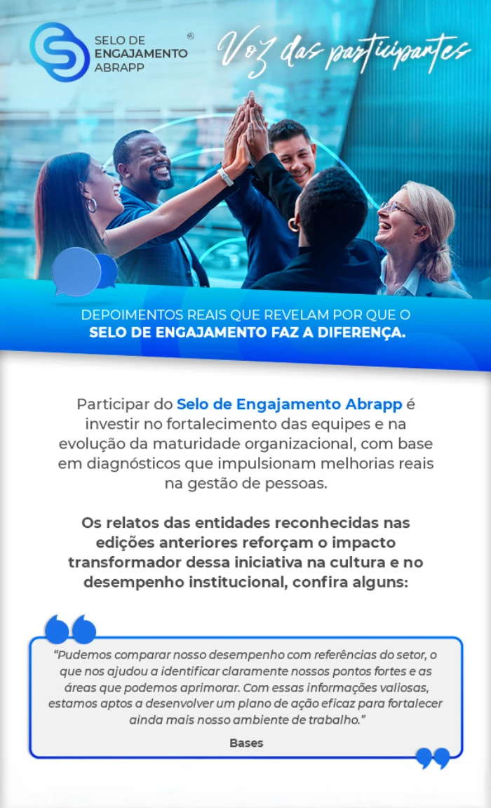Selo de Engajamento 2025: Ouça a voz da participante Bases!